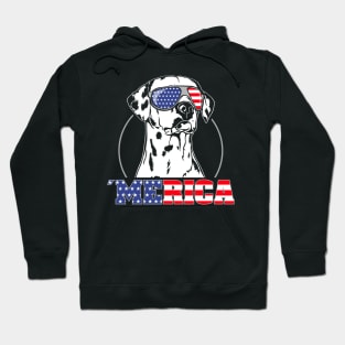 Dalmatian American Flag Merica patriotic dog Hoodie